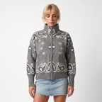Juliette | Cardigan Zippé Oversize Imprimé Paisley