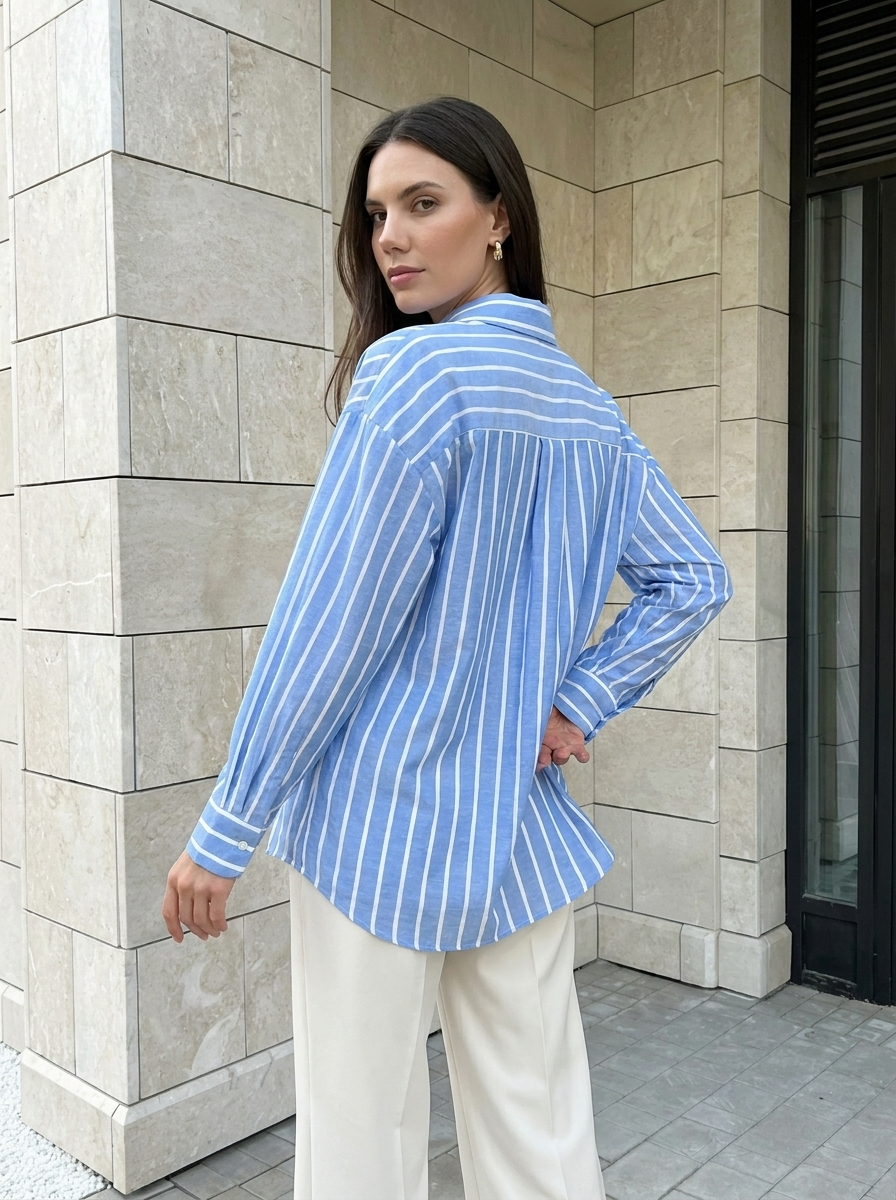 Léonie | Chemise Rayée Oversize Élégante