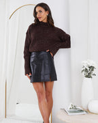 Éléonore | Pull Laine Col Montant Chocolat