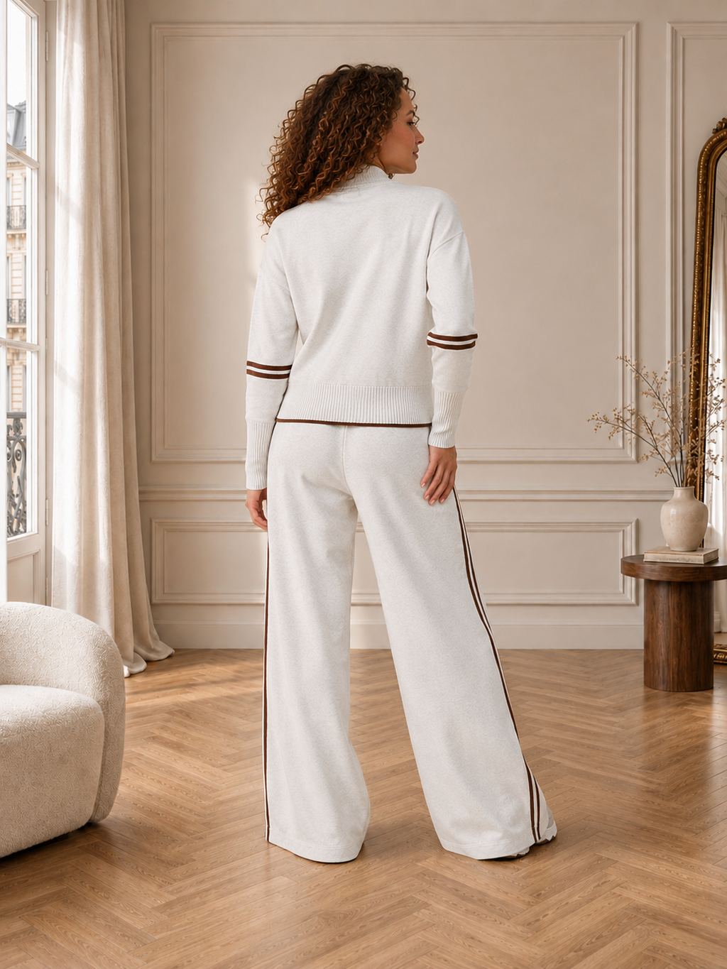 Serena | Ensemble Pull Zippé et Pantalon Large
