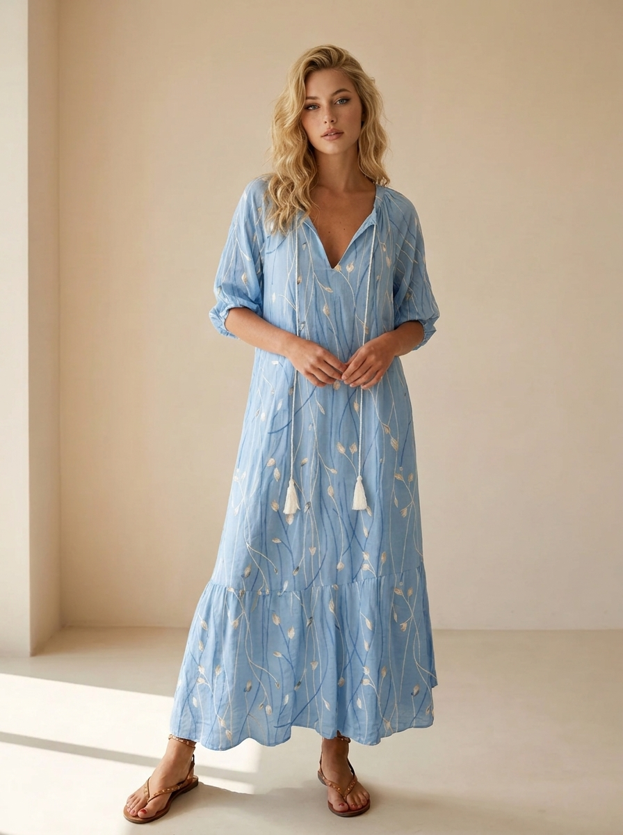 Elvara | Robe Maxi À Imprimé Floral Et Coupe Ample