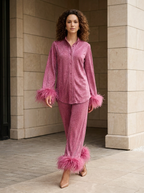 Vivienne | Ensemble Scintillant à Détails Plume