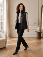 Céline | Gilet Matelassé Effet Cuir