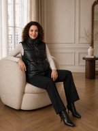 Céline | Gilet Matelassé Effet Cuir