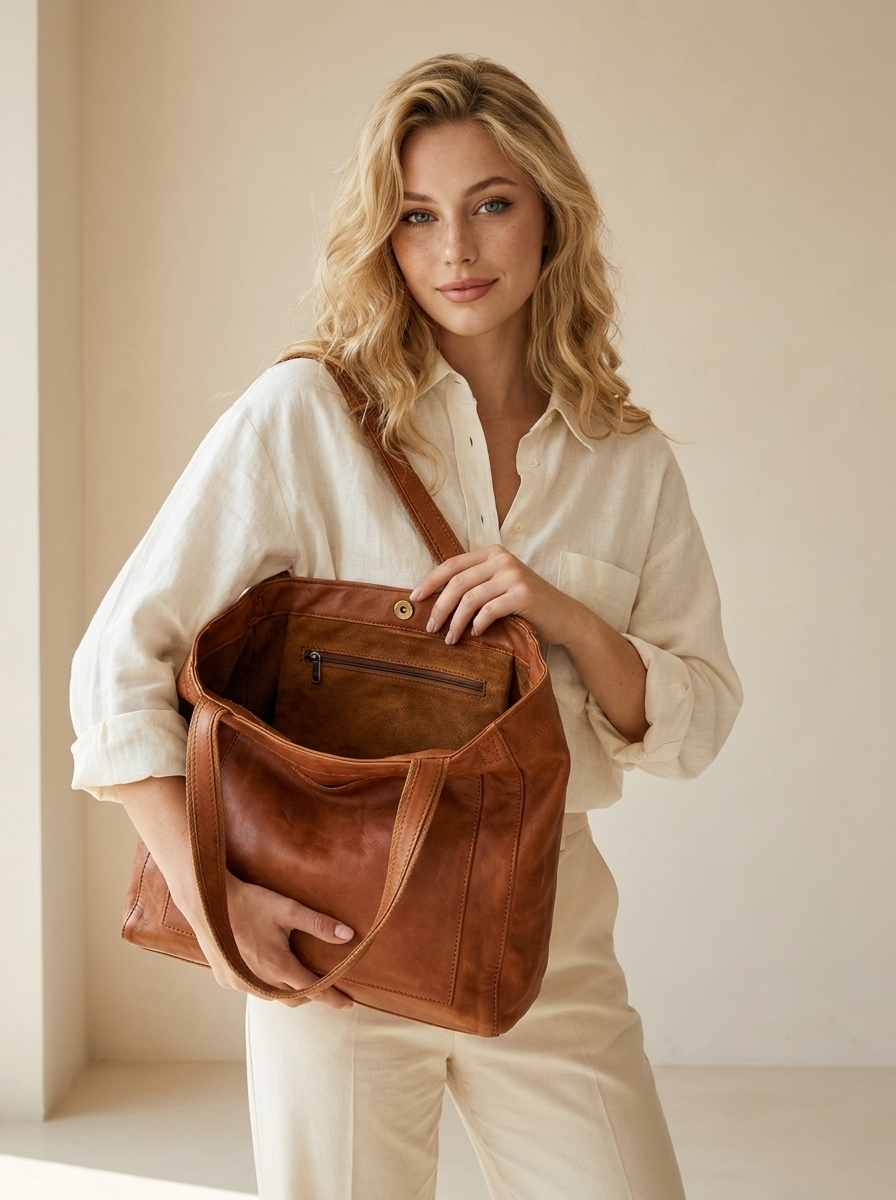 Isabella | Grand Sac Cabas En Cuir Pour