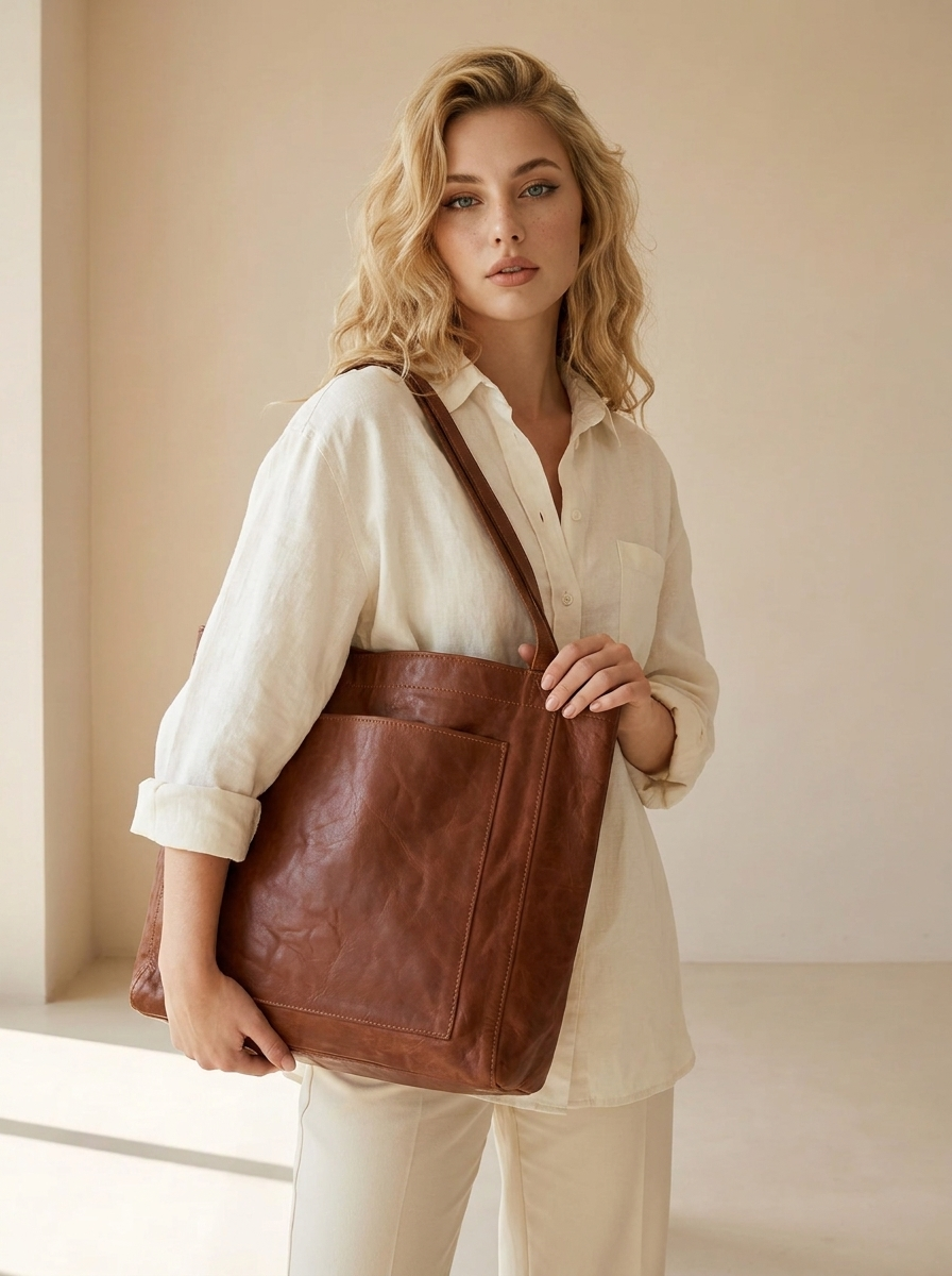 Isabella | Grand Sac Cabas En Cuir Pour