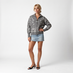 Juliette | Cardigan Zippé Oversize Imprimé Paisley