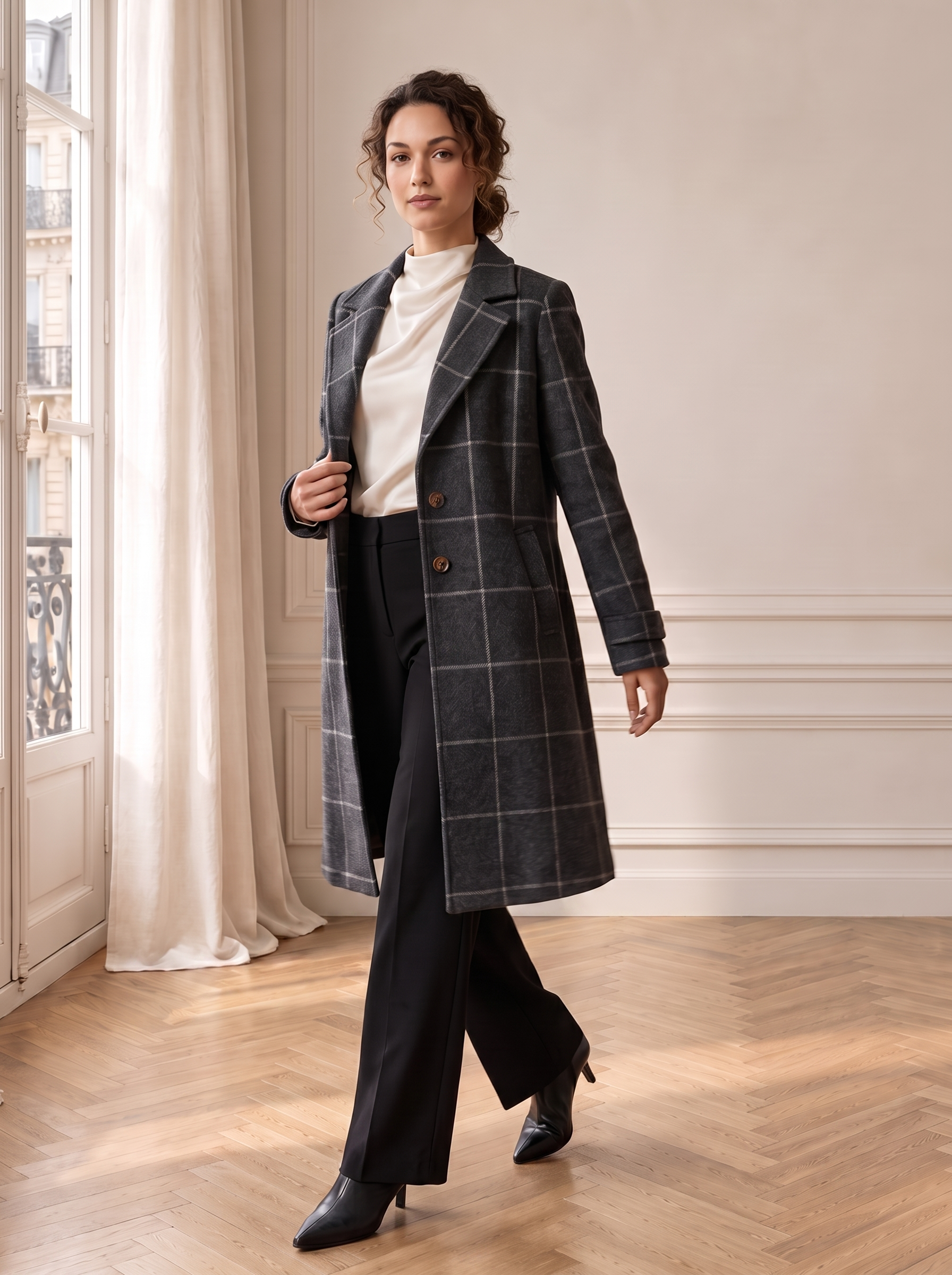Elara | Manteau Femme à Carreaux