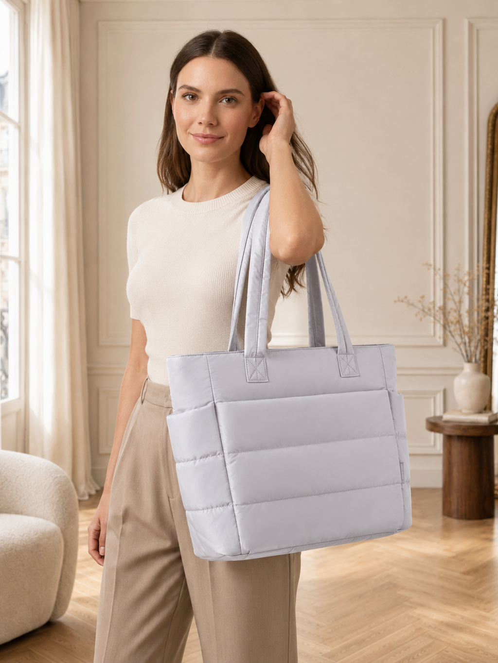 Solène | Sac Cabas Matelassé Grand Format