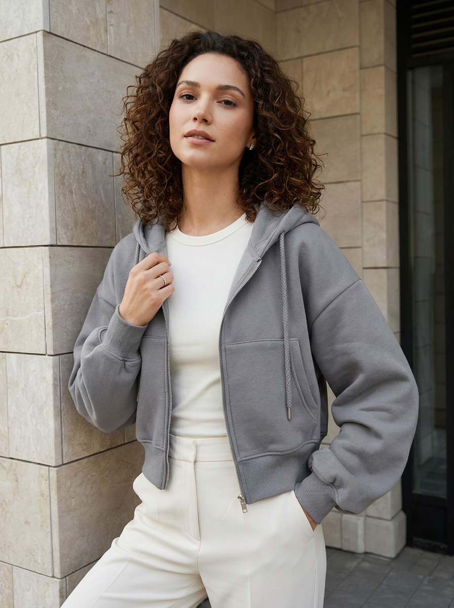 Élodie | Sweat à Capuche Oversize Zippé