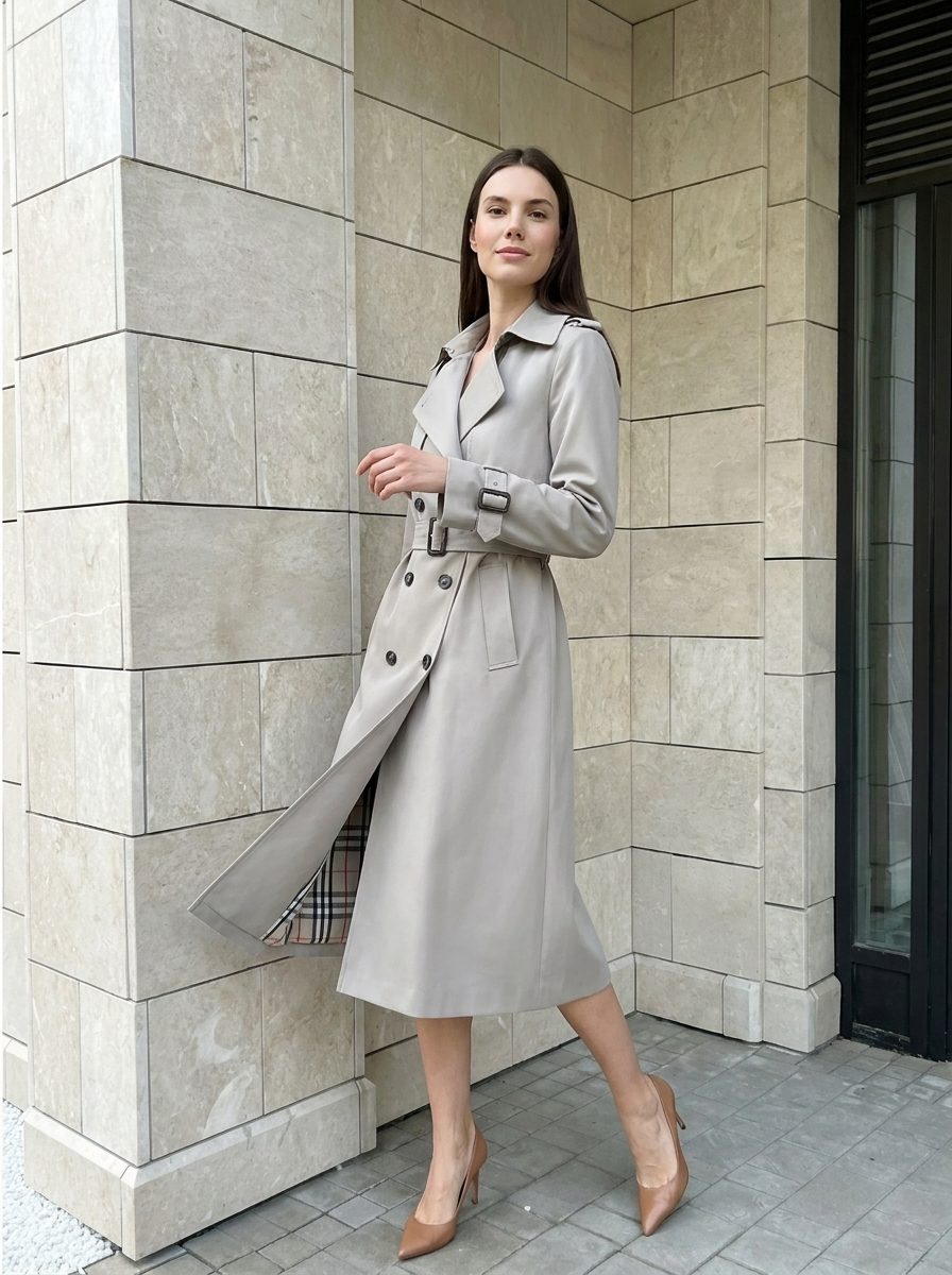 Colette | Trench Élégant Ceinturé à Double Boutonnage