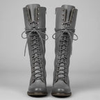 Héloïse | Bottes Hautes Lacets Cuir Talon Bloc