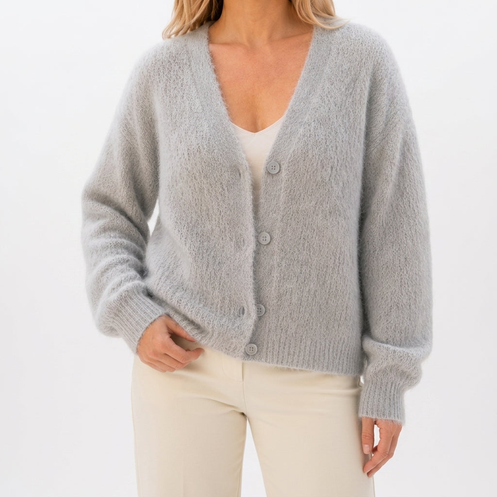 Alix | Cardigan Duveteux Boutonné