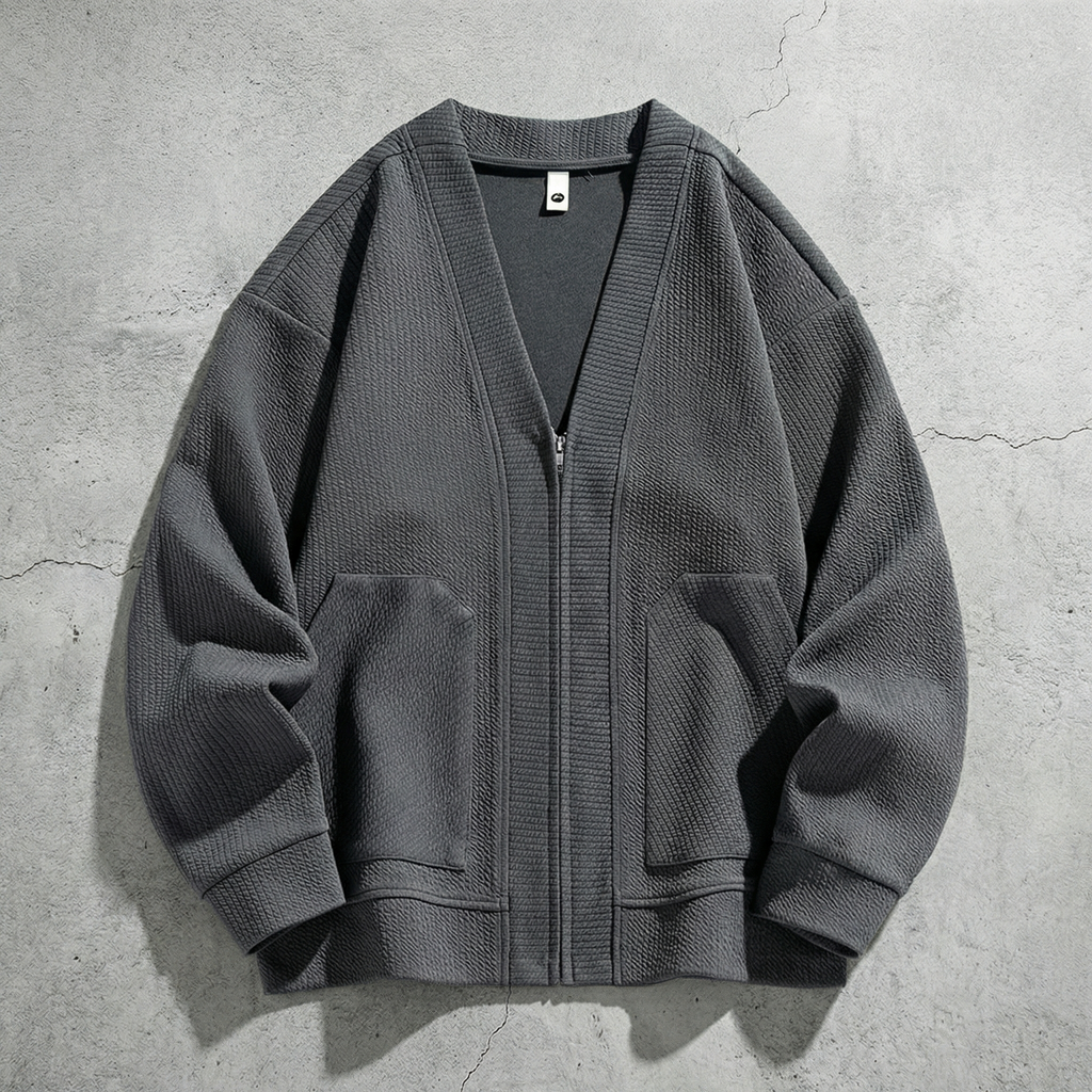 Océane | Cardigan Oversize Zippé en Maille Épaisse