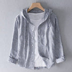 Agathe | Chemise Capuche Rayée Boutonnée