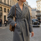 Bérénice | Manteau en Laine Ceinturé Col Cranté