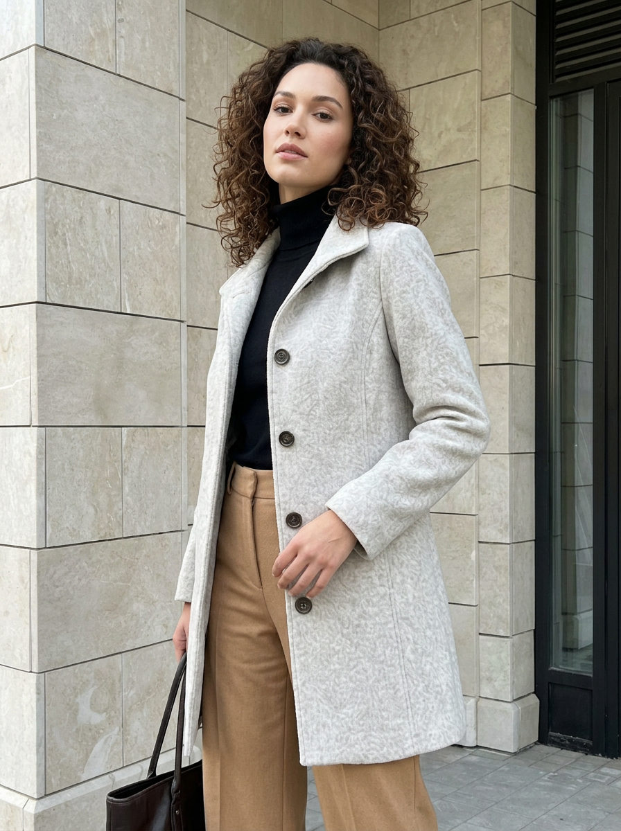 Léonie | Manteau Mi-Long Boutonné