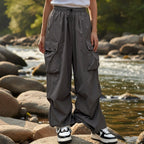 Solène | Pantalon Cargo en Coton Ceinture Cordon