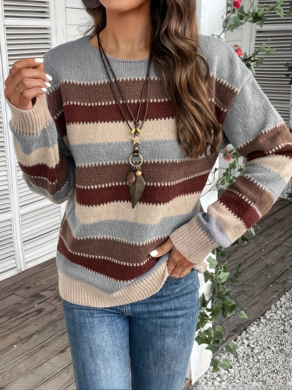 Louison | Pull Rayé Col Rond Coupe Ample