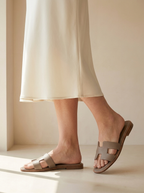 Sevilla | Sandales Plates En Cuir À Brides Géométriques