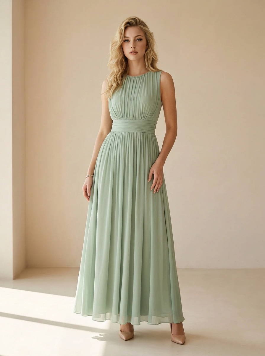Elenora | Robe Maxi Sans Manches À Silhouette Fluide