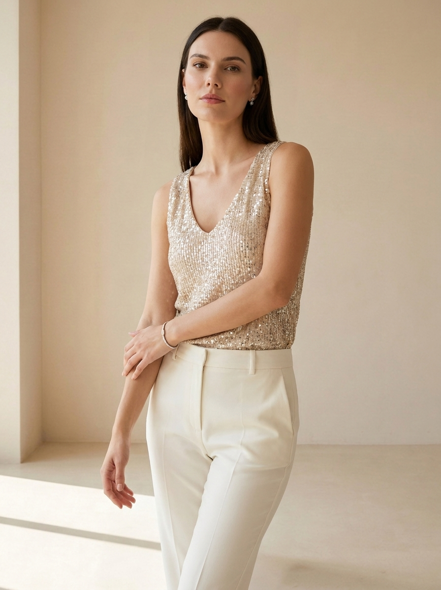 Aurelia | Top à Paillettes Élégant