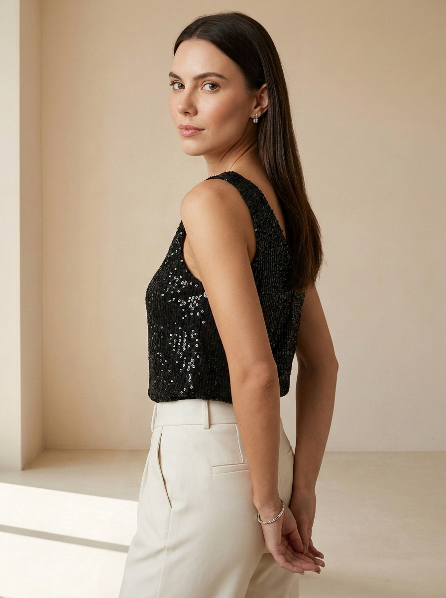 Aurelia | Top à Paillettes Élégant