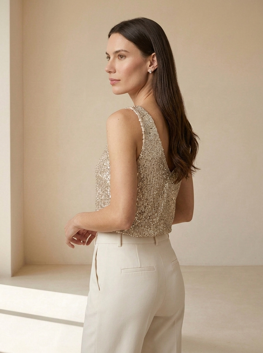 Aurelia | Top à Paillettes Élégant