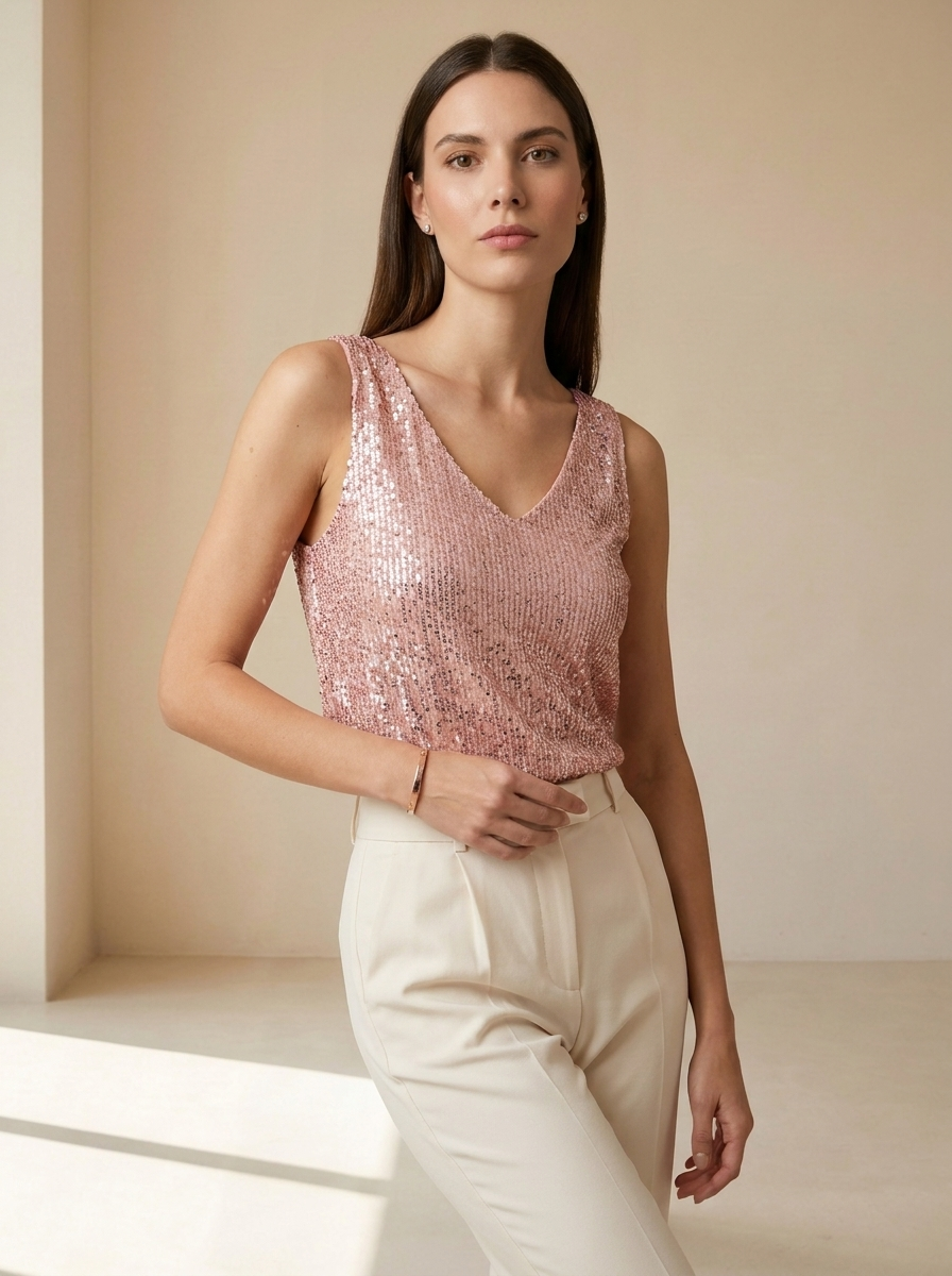 Aurelia | Top à Paillettes Élégant