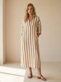 Maréa | Robe Chemise Longue À Rayures