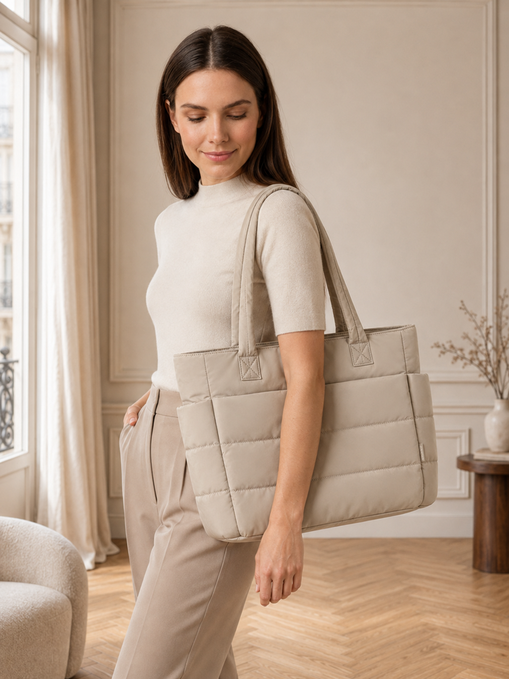 Solène | Sac Cabas Matelassé Grand Format