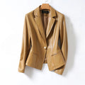 Valentine | Blazer en Cuir Boutonnage Simple