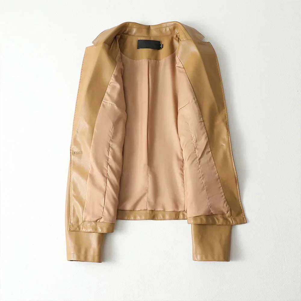 Valentine | Blazer en Cuir Boutonnage Simple