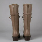 Héloïse | Bottes Hautes Lacets Cuir Talon Bloc