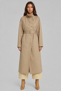 Adèle | Trench Long Col Montant Ceinturé