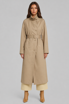 Adèle | Trench Long Col Montant Ceinturé