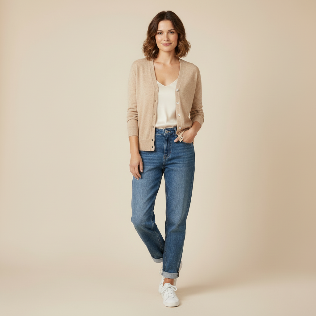 Celia - Cardigan Fin En Maille À Boutons