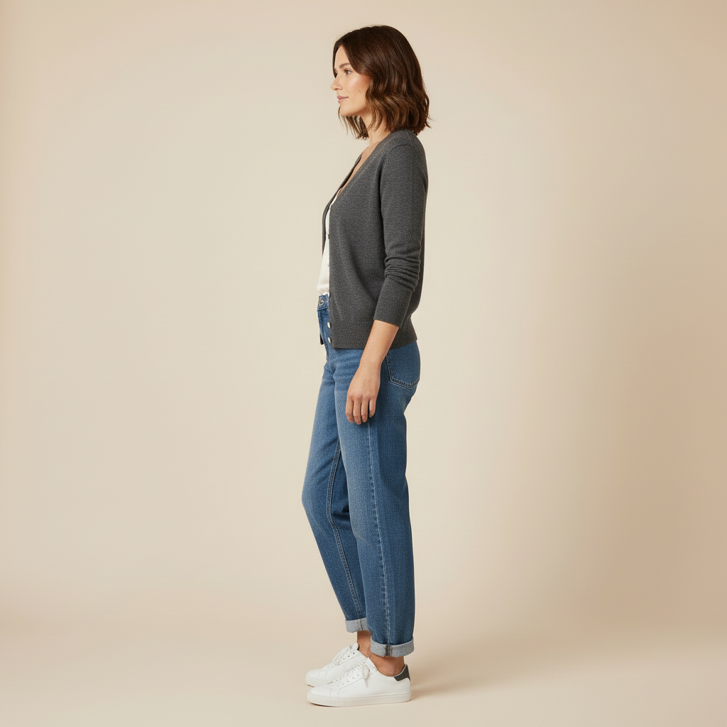Celia - Cardigan Fin En Maille À Boutons
