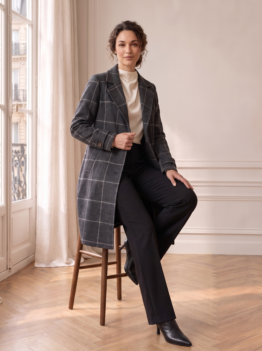 Elara | Manteau Femme à Carreaux