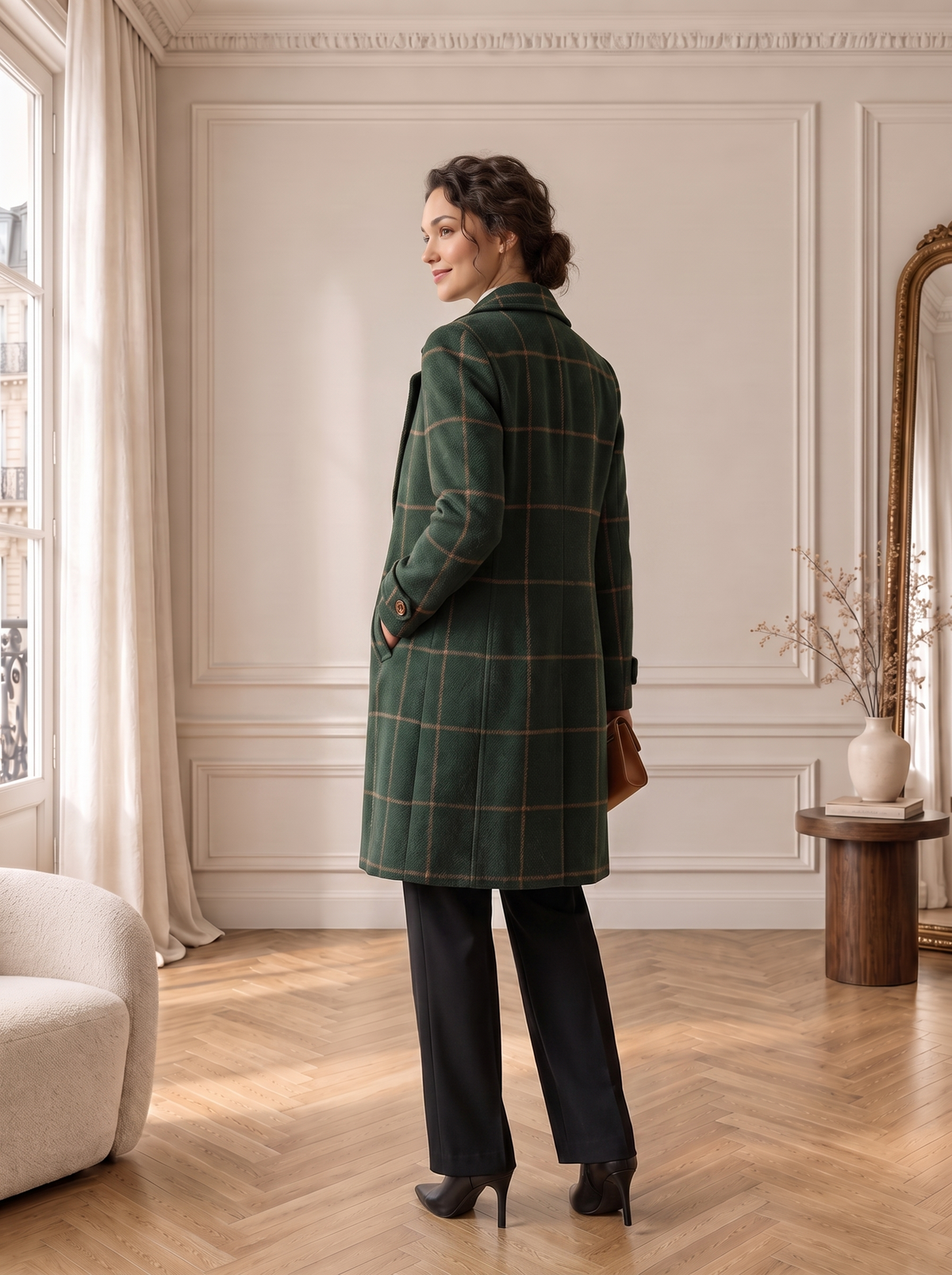 Elara | Manteau Femme à Carreaux
