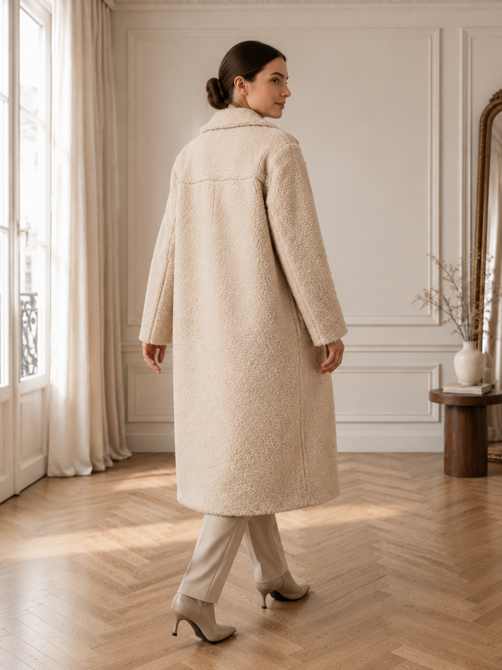 Alix | Manteau Long Effet Teddy