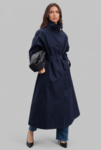 Adèle | Trench Long Col Montant Ceinturé