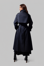 Adèle | Trench Long Col Montant Ceinturé