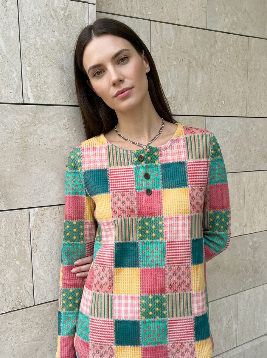 Aurélie | Pull Décontracté à Motifs Patchwork