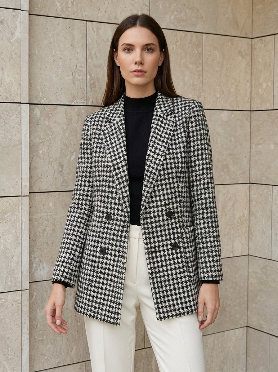 Élodie | Blazer Oversize Pied-de-Poule