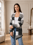 Maëlle | Cardigan Long Rayé En Maille
