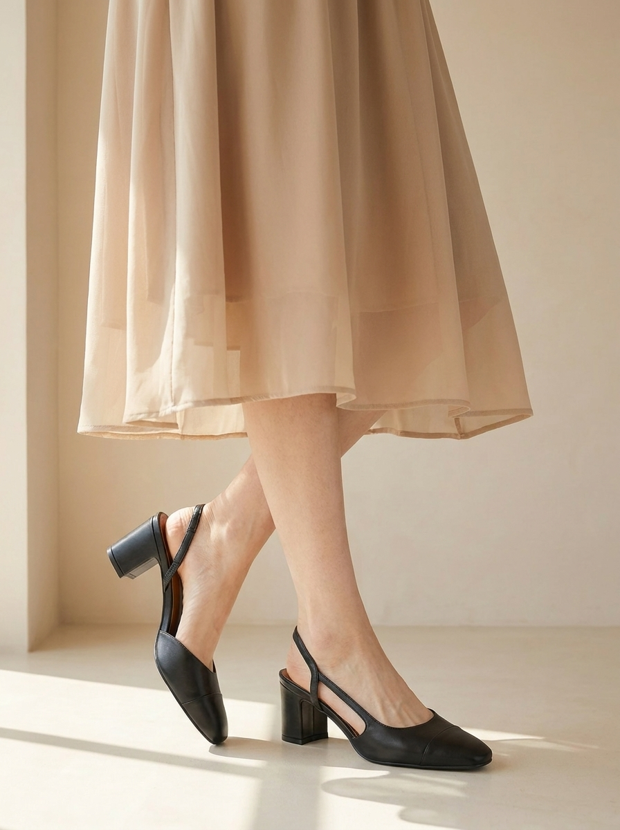 Viviana | Escarpins Slingback En Cuir