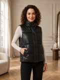 Céline | Gilet Matelassé Effet Cuir