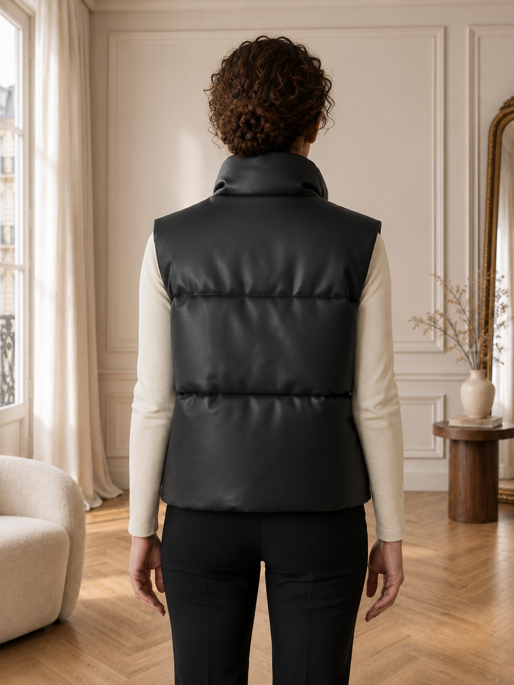Céline | Gilet Matelassé Effet Cuir