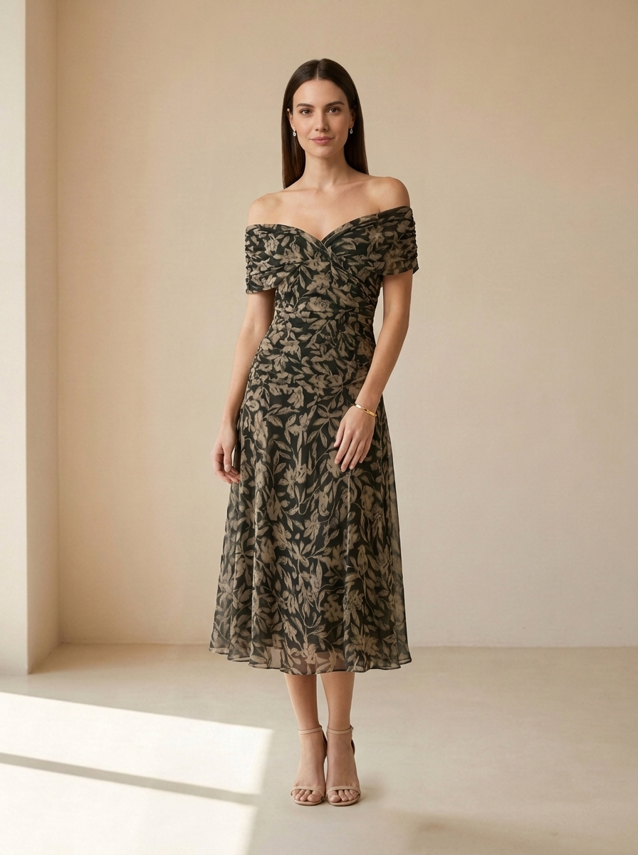 Evelyne | Robe Midi Élégante
